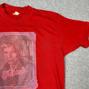 Vtg 70s Starsky and Hutch David Soul Graphic Tee Red Devknit Single Stitch L
